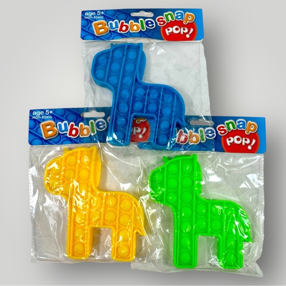 Bubble Snap Pop! Lot of 8! 3 Rounds, 3 Unicorns, 1 Dinosaurs & 1 Unicorn head. - Picture 2 of 5